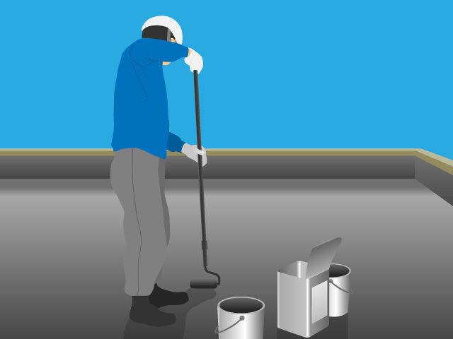 ゴムアスファルト系塗膜防水イラスト