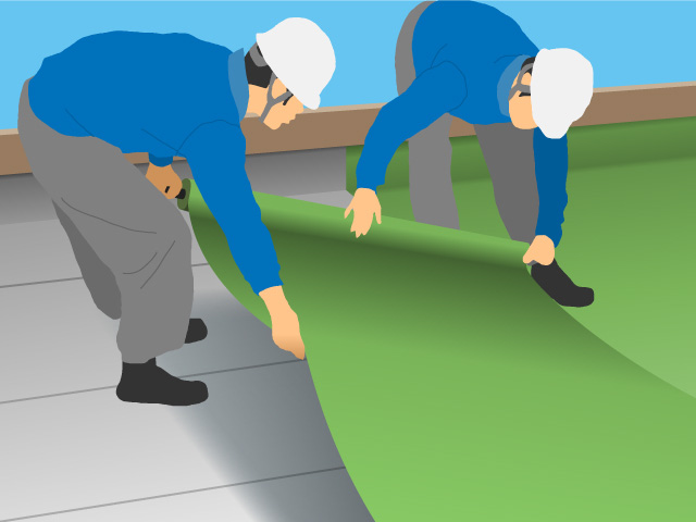 ゴムシート防水イラスト