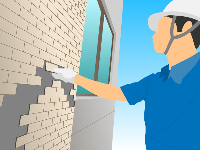 タイル補修工事イラスト